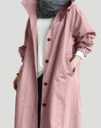 Women's grey waterproof raincoat with oversized hood
