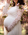 Ella | Maternity Dress Cutout Lace Long Sleeve 0