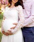 Ella | Maternity Dress Cutout Lace Long Sleeve 5