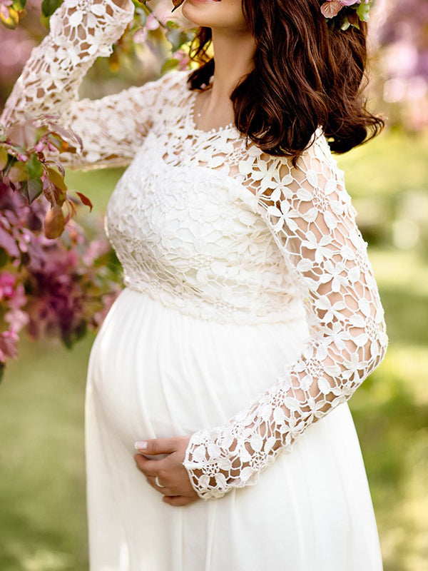 Ella | Maternity Dress Cutout Lace Long Sleeve 6