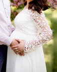 Ella | Maternity Dress Cutout Lace Long Sleeve 7