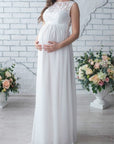 Ella | Maternity Dress Lace Belted Long Length 0