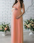 Ella | Maternity Dress Lace Belted Long Length 1