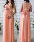 Ella | Maternity Dress Lace Belted Long Length 4