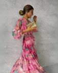Ella | Maxi Dress Floral Wrap Style Tiered 1