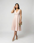 Ella | White Midi Dress A Line V Neck Sleeveless 1