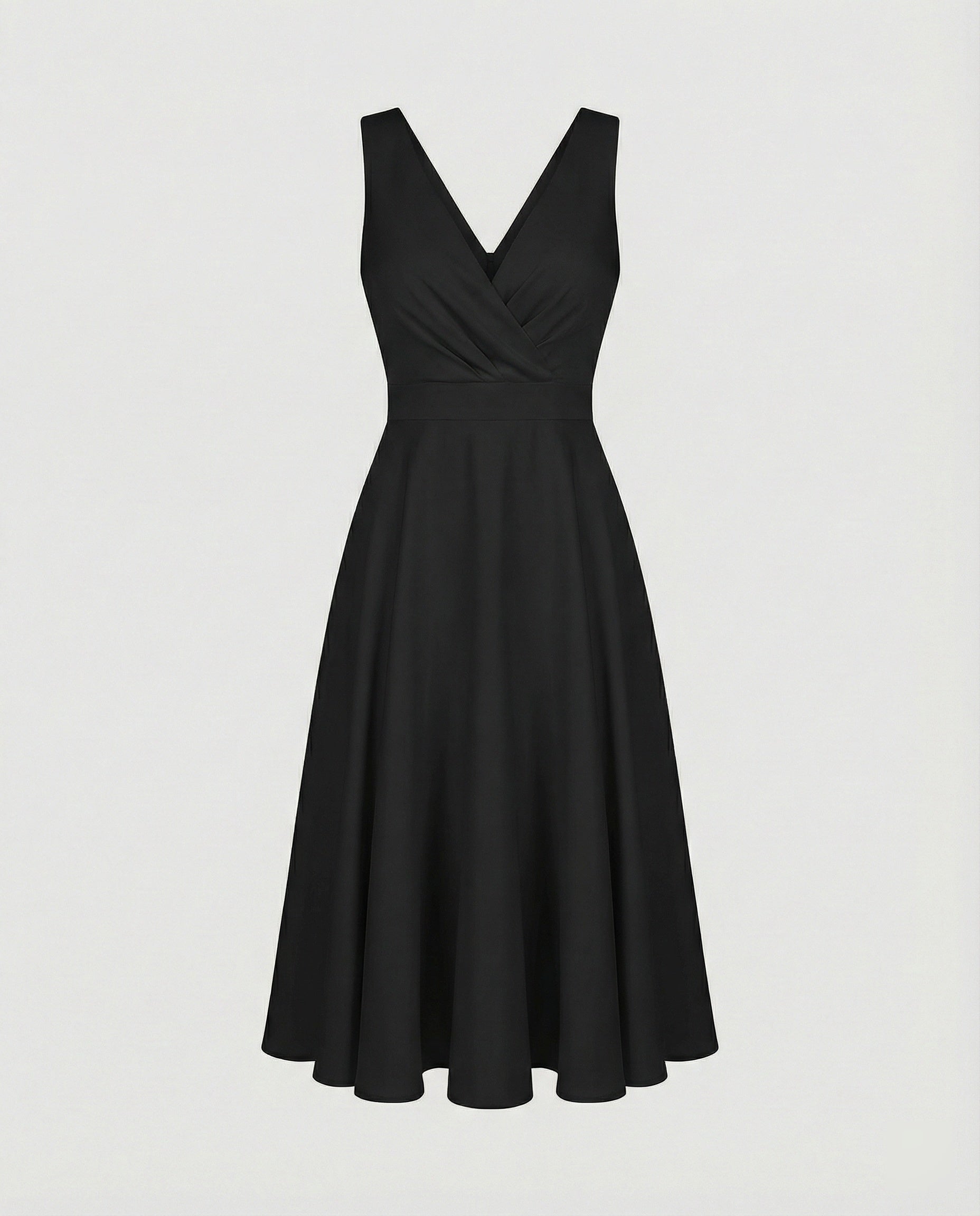 Ella | White Midi Dress A Line V Neck Sleeveless 6