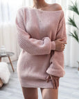 Ella | Womens Dress Off Shoulder Ribbed Knit 0