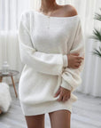 Ella | Womens Dress Off Shoulder Ribbed Knit 3