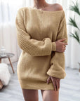 Ella | Womens Dress Off Shoulder Ribbed Knit 4