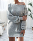 Ella | Womens Dress Off Shoulder Ribbed Knit 6