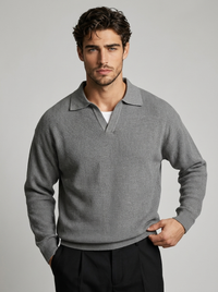 Aldo | Men's Long Sleeve Knitted Polo Shirt