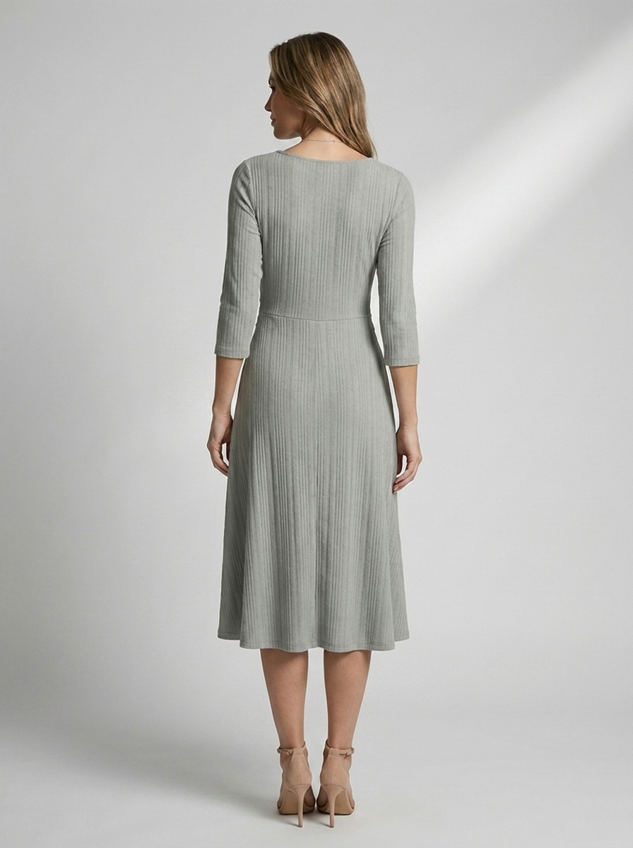 Women’s grey women's a-line dress cross detail