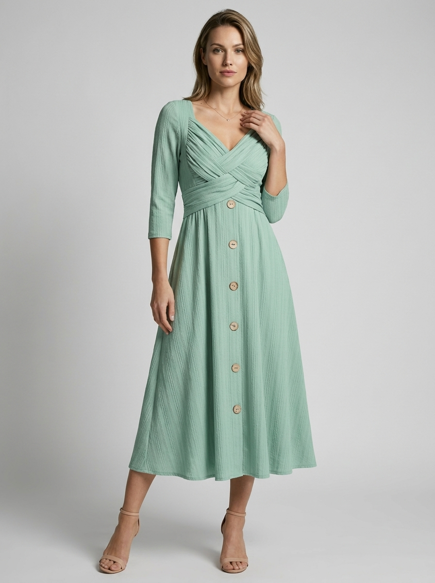Women’s grey women's a-line dress cross detail