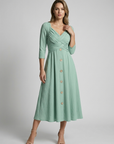 Women’s grey women's a-line dress cross detail