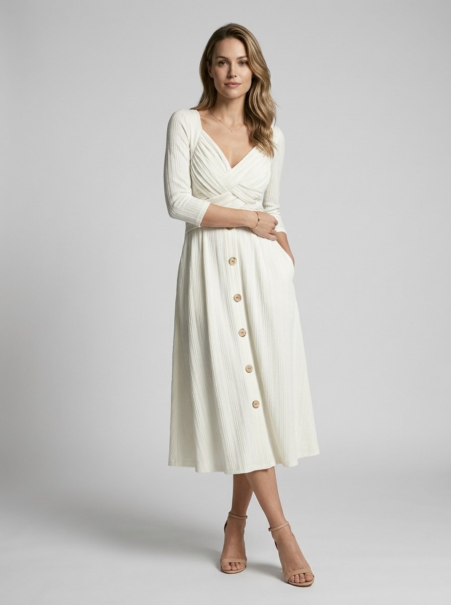 Women’s grey women's a-line dress cross detail