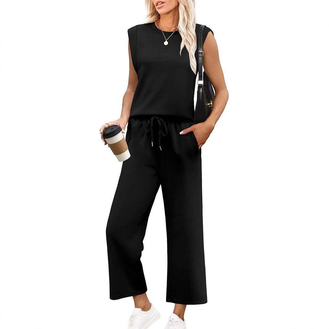 Women’s blue women's sleeveless lounge set