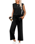 Women’s blue women's sleeveless lounge set