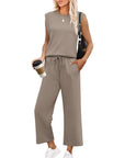 Women’s blue women's sleeveless lounge set