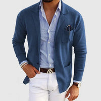 Elton | Men's Blue Wool Blazer Single Breasted