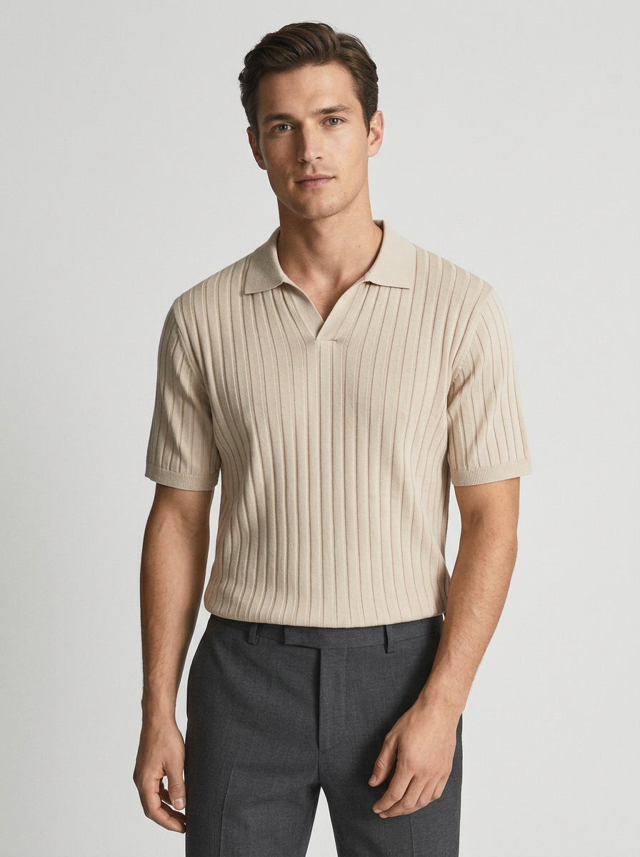 Men’s men's ribbed polo shirt