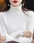 Women's black cashmere turtleneck jumper