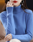 Women's black cashmere turtleneck jumper