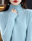 Women's black cashmere turtleneck jumper