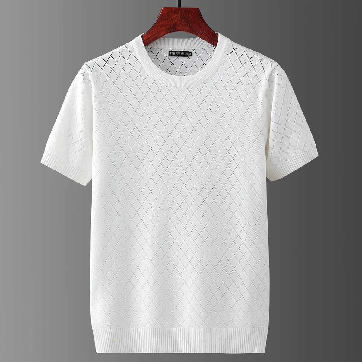 Men’s white men's knitted cotton t-shirt