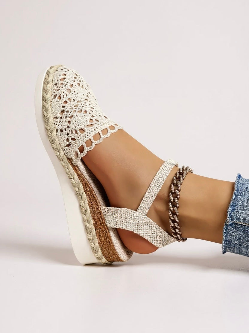 Espadrille Wedge Sandals With Ankle Strap 1