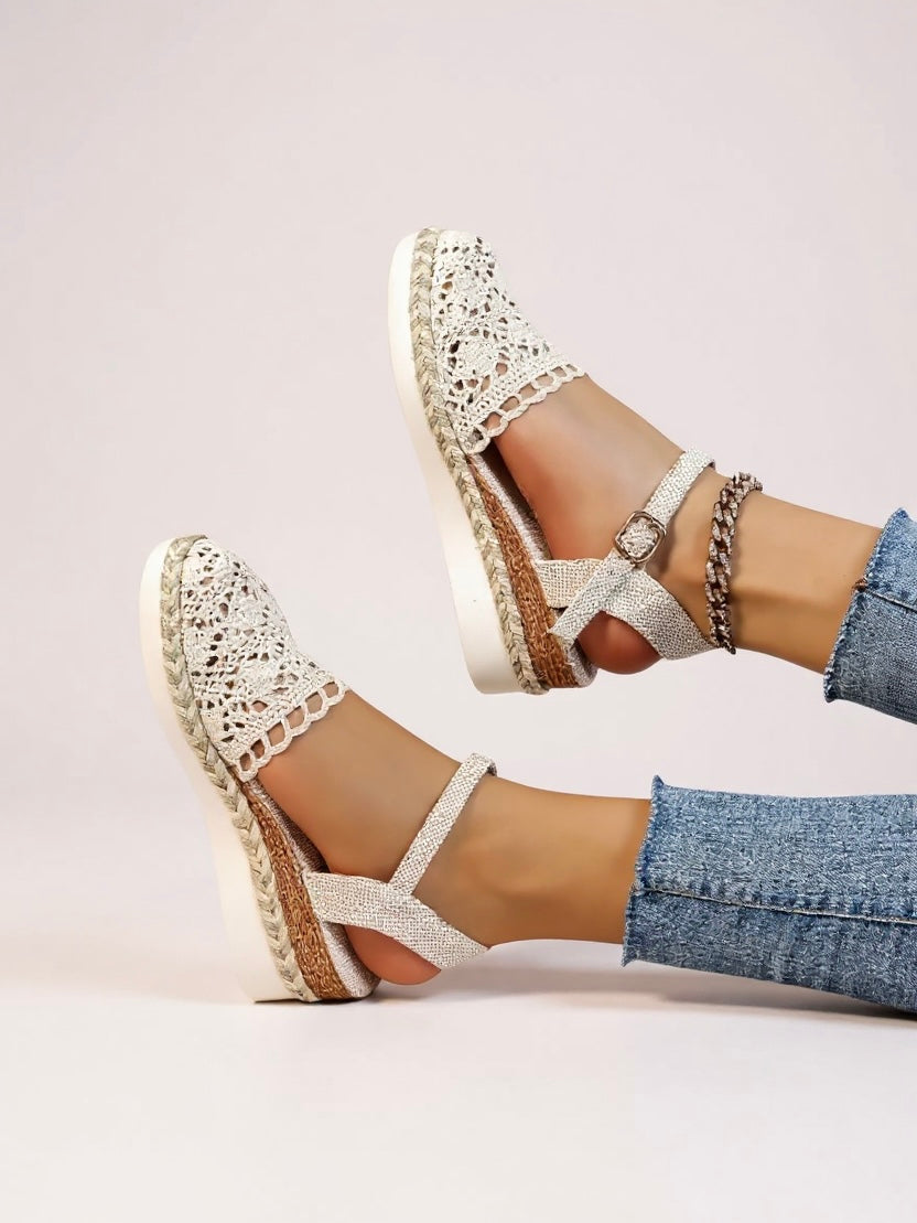 Espadrille Wedge Sandals With Ankle Strap 2