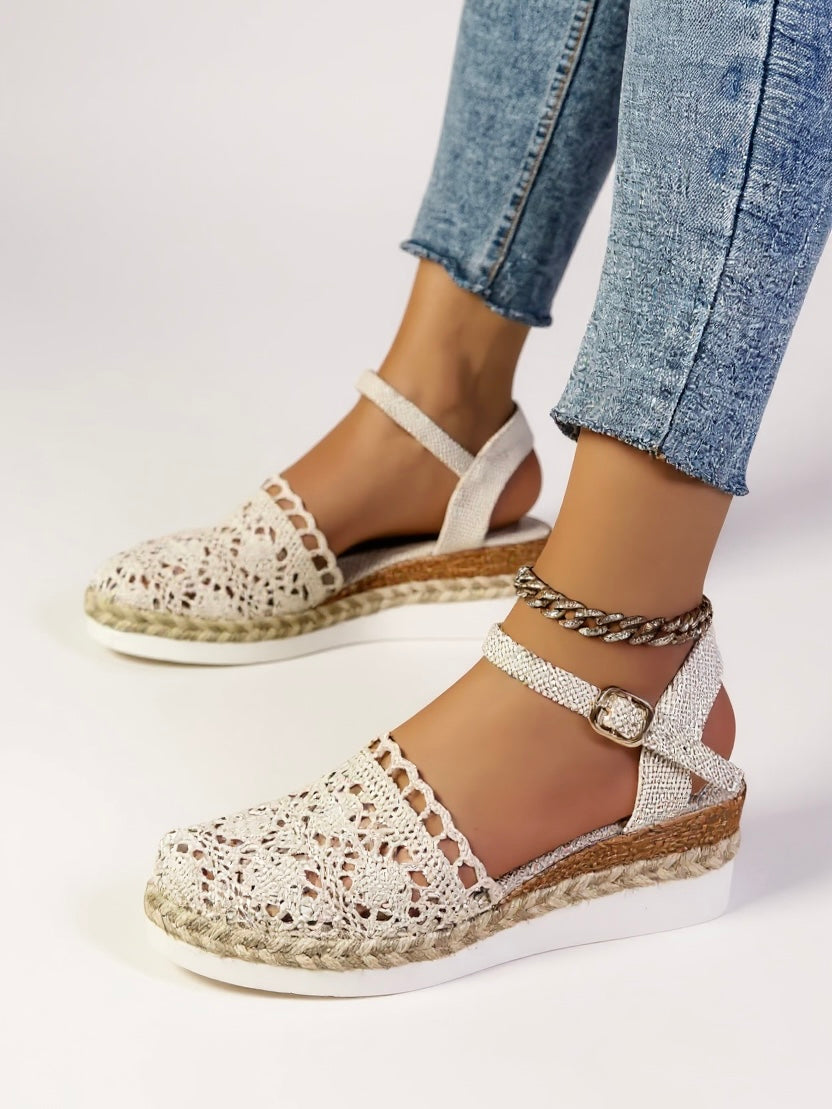 Espadrille Wedge Sandals With Ankle Strap 4