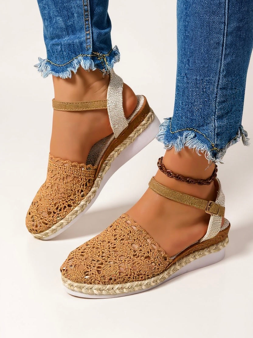 Espadrille Wedge Sandals With Ankle Strap 6
