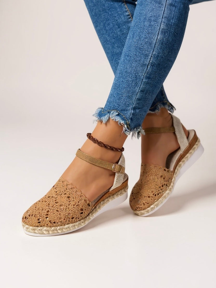 Espadrille Wedge Sandals With Ankle Strap 9