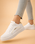 women's casual platform lace-up sneakers