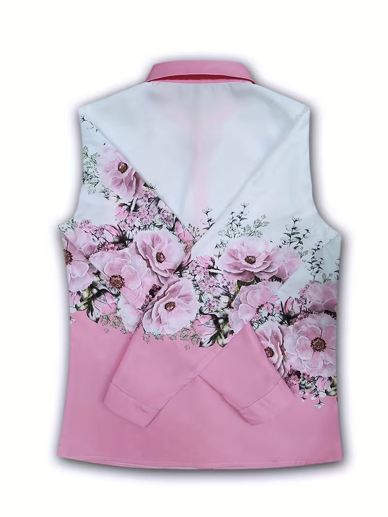 Floral Blouse Long Sleeve Button-Down Top 2