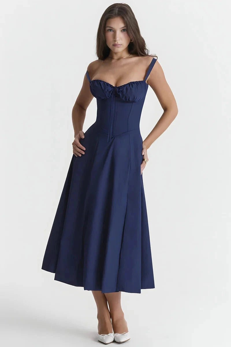 Floral Bustier Summer Dress With Side Slit 6