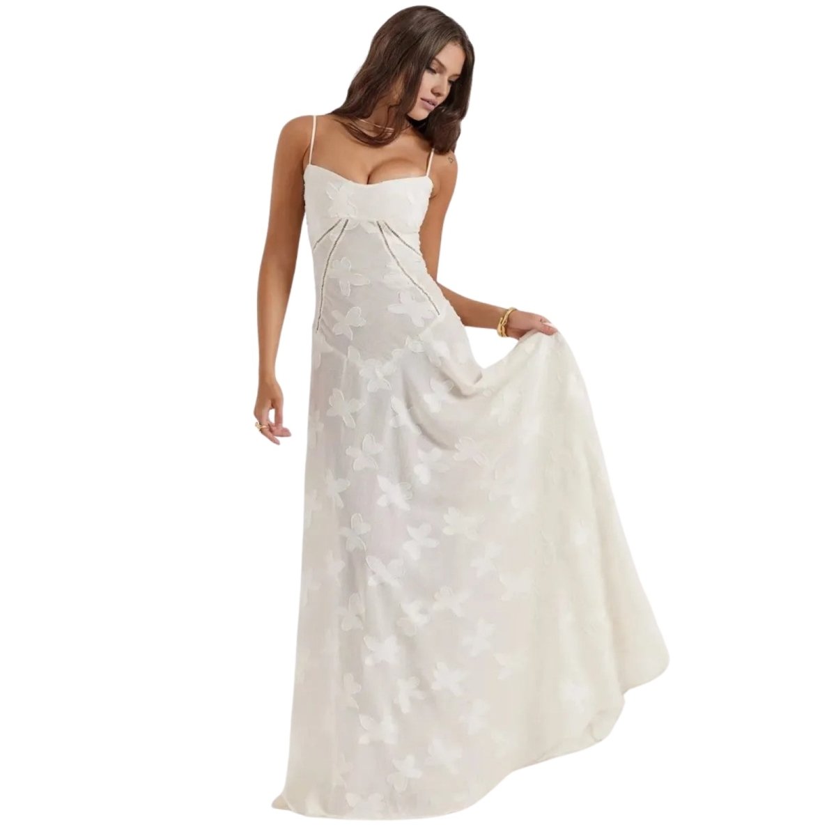 Floral Jacquard Structured Bustier Gown 1