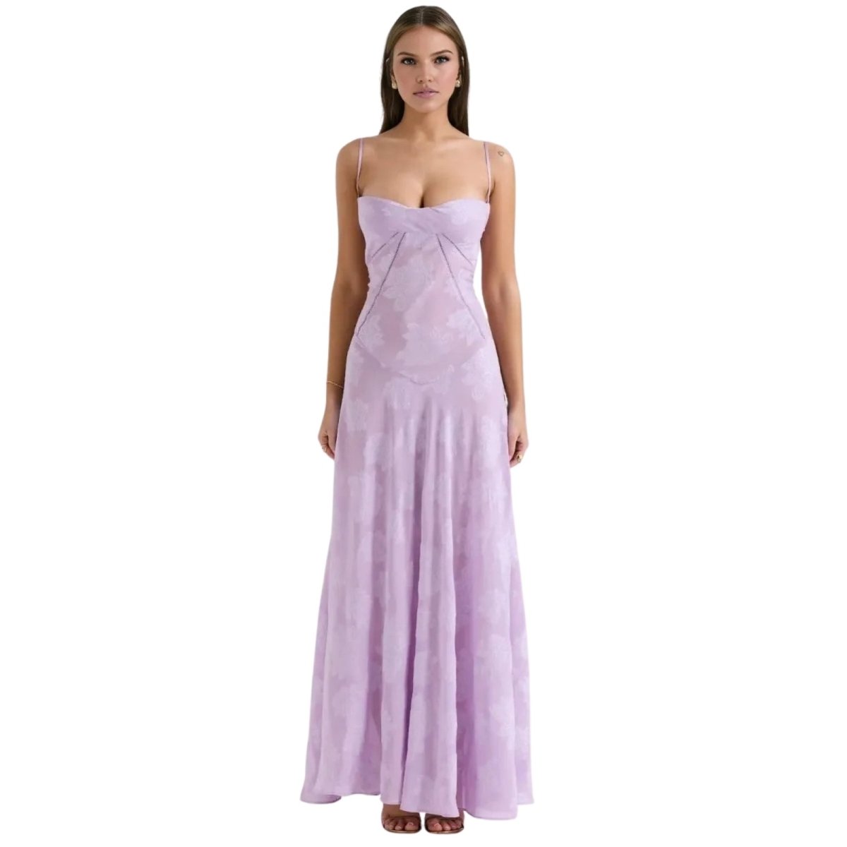 Floral Jacquard Structured Bustier Gown 10