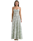 Floral Jacquard Structured Bustier Gown 11