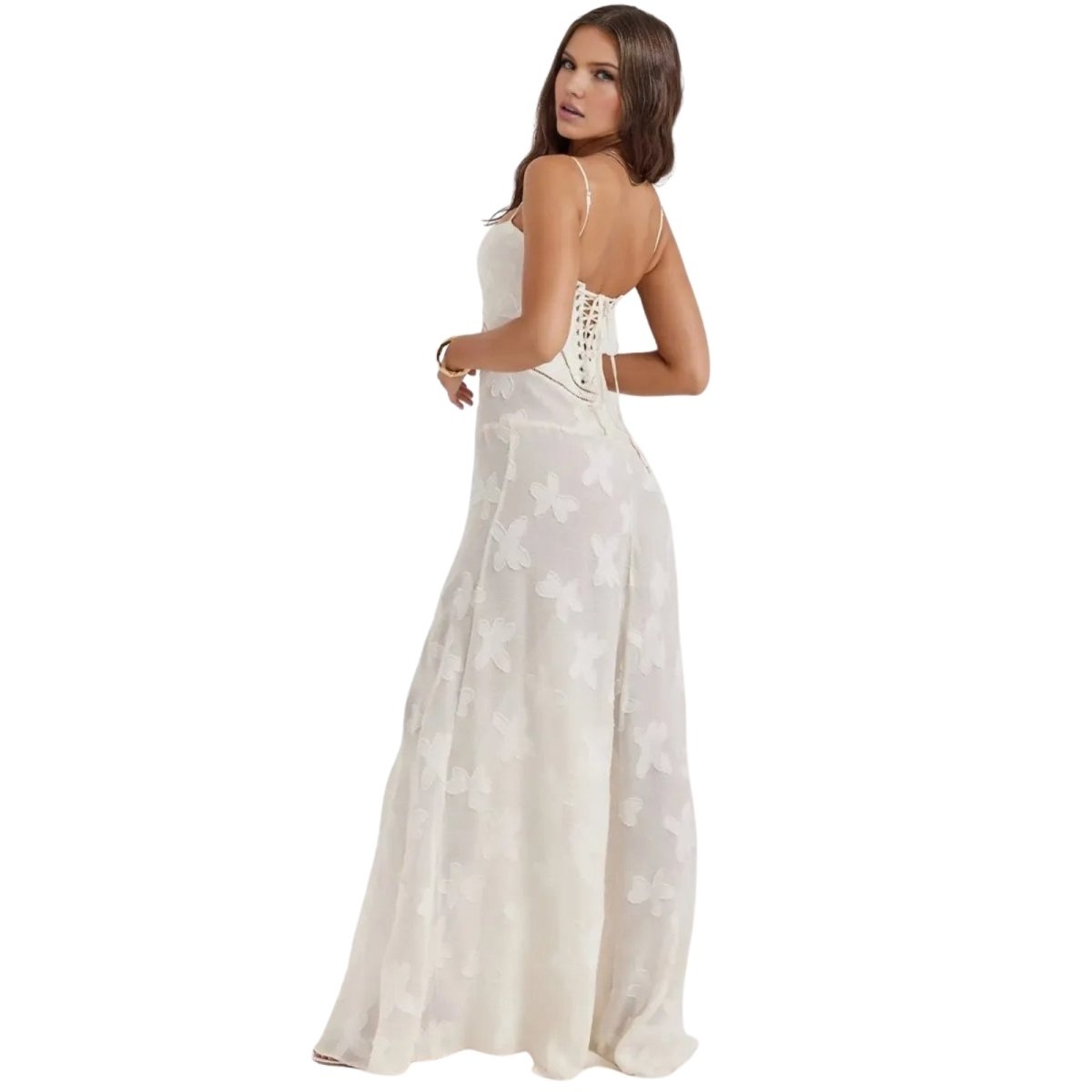 Floral Jacquard Structured Bustier Gown 3