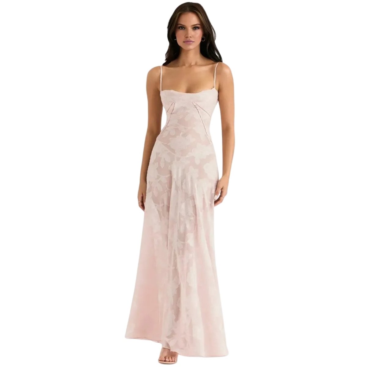 Floral Jacquard Structured Bustier Gown 7