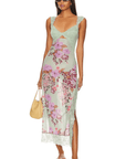 Floral Lace Sheath Dress With Side Slit 12