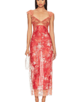 Floral Lace Sheath Dress With Side Slit 14