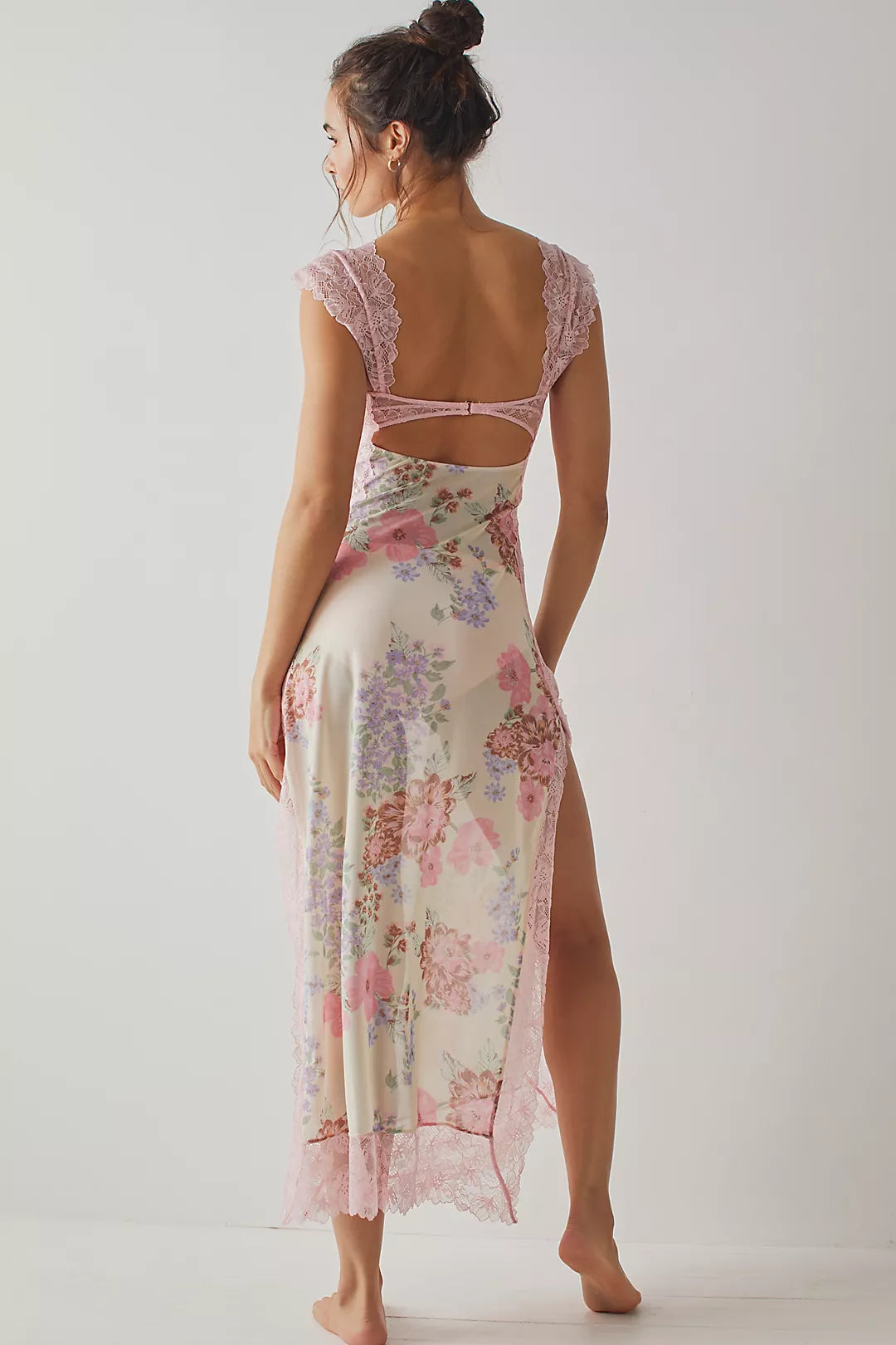Floral Lace Sheath Dress With Side Slit 6