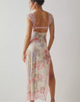 Floral Lace Sheath Dress With Side Slit 6