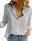 Floral Long Sleeve Shirt Women Vintage Design Breathable Fabric Casual Wear 4