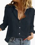 Floral Long Sleeve Shirt Women Vintage Design Breathable Fabric Casual Wear 8
