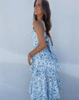 Floral Maxi Dress With Ruffle Skirt And Adjustable Straps 2