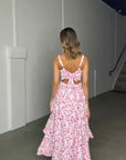Floral Maxi Dress With Ruffle Skirt And Adjustable Straps 4